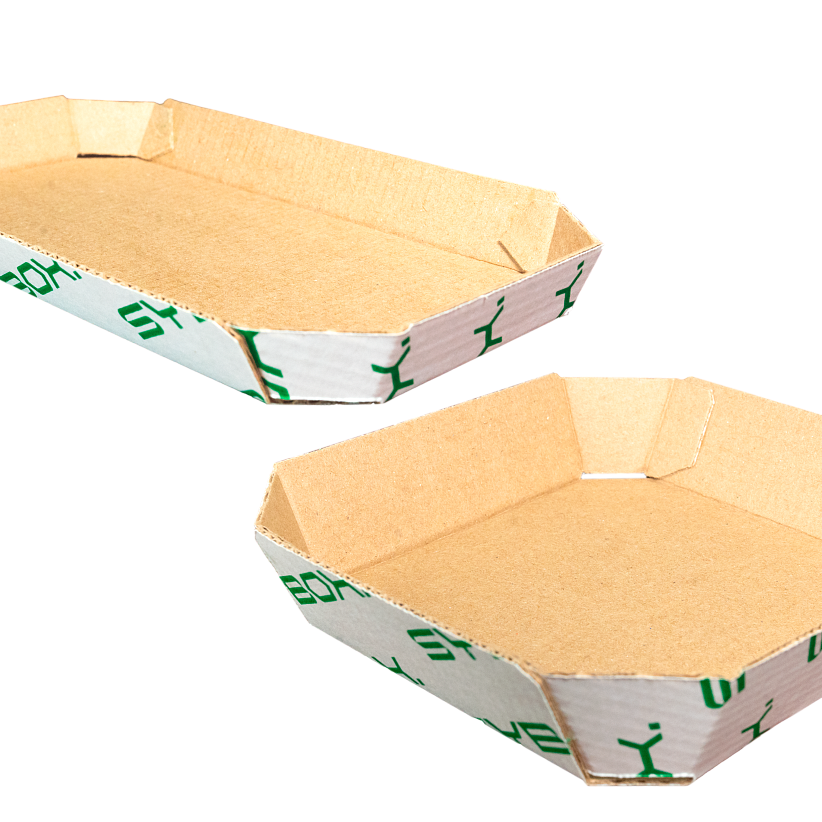 Лотки из микрогофрокартона (черри, яблоки)